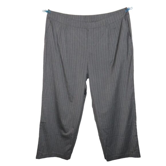 A New Day Women's Gray Pinstripe High Waist Wide Leg Dress Pants Plus Size 24 - Picture 1 of 9